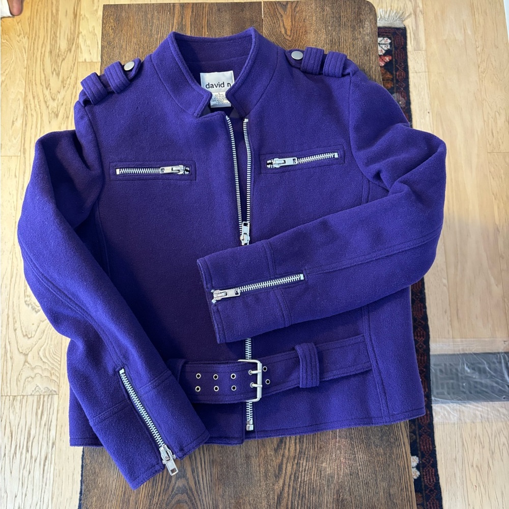 Vintage purple wool Moto jacket